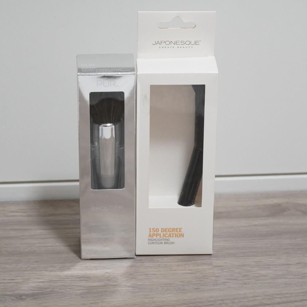 NEW! 2 PIECE BUNDLE PUR BHolder Dual Action Face Brush&Japonesque Contour Brush